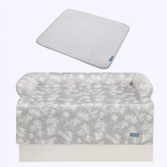 Frostcore™ Cooling Couch Cover Dog Bed and Cooling Mat Set - Clouds Grey Waffle Grey