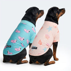 Sunblock Dog T-Shirt (2-pack) - Flamingo Seashell