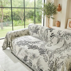 Pet Couch Cover - Lily of The Valley Black