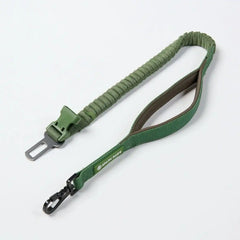 Multipurpose Seatbelt Handsfree Leash & Poop Bag Holder Set - Army Green