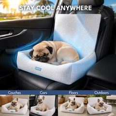 Frostcore™ Dog Cooling Car Seat Bed - Waffle Grey