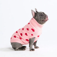 Hearts Knit Dog Sweater