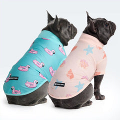 Sunblock Dog T-Shirt (2-pack) - Flamingo Seashell