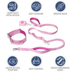 Comfort Control Collar and Multipurpose Leash Set - Pink