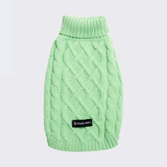 Cable Knit Dog Sweater - Mint Green