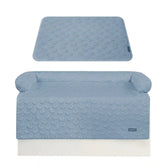 Frostcore™ Cooling Couch Cover Dog Bed and Cooling Mat Set - Hearts Ash Blue