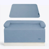 Frostcore™ Cooling Couch Cover Dog Bed and Cooling Mat Set - Waffle Ash Blue