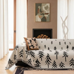 Pet Couch Cover - Pine Trees White
