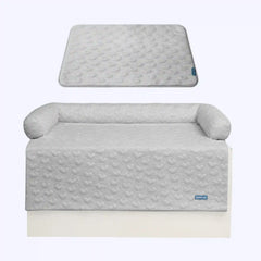 Frostcore™ Cooling Couch Cover Dog Bed and Cooling Mat Set - Hearts Grey