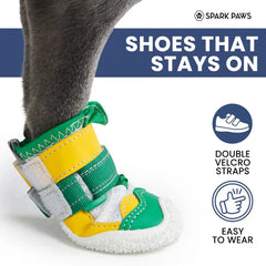 Hot Pavement Pawtector Dog Shoes - Green Yellow