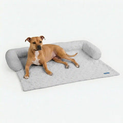 Frostcore™ Cooling Couch Cover Dog Bed - Hearts Grey