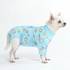 Dog Surgical Suit - Breakfast Blue