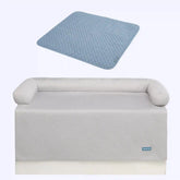 Frostcore™ Cooling Couch Cover Dog Bed and Cooling Mat Set - Waffle Grey Ash Blue
