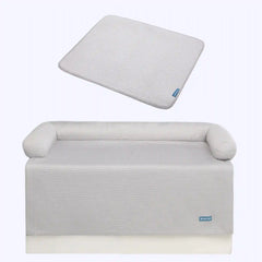 Frostcore™ Cooling Couch Cover Dog Bed and Cooling Mat Set - Waffle Grey