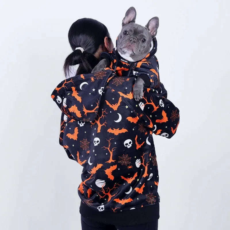 Halloween Dog & Human Matching Hoodie Set – Black