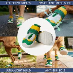 Hot Pavement Pawtector Dog Shoes - Green Yellow