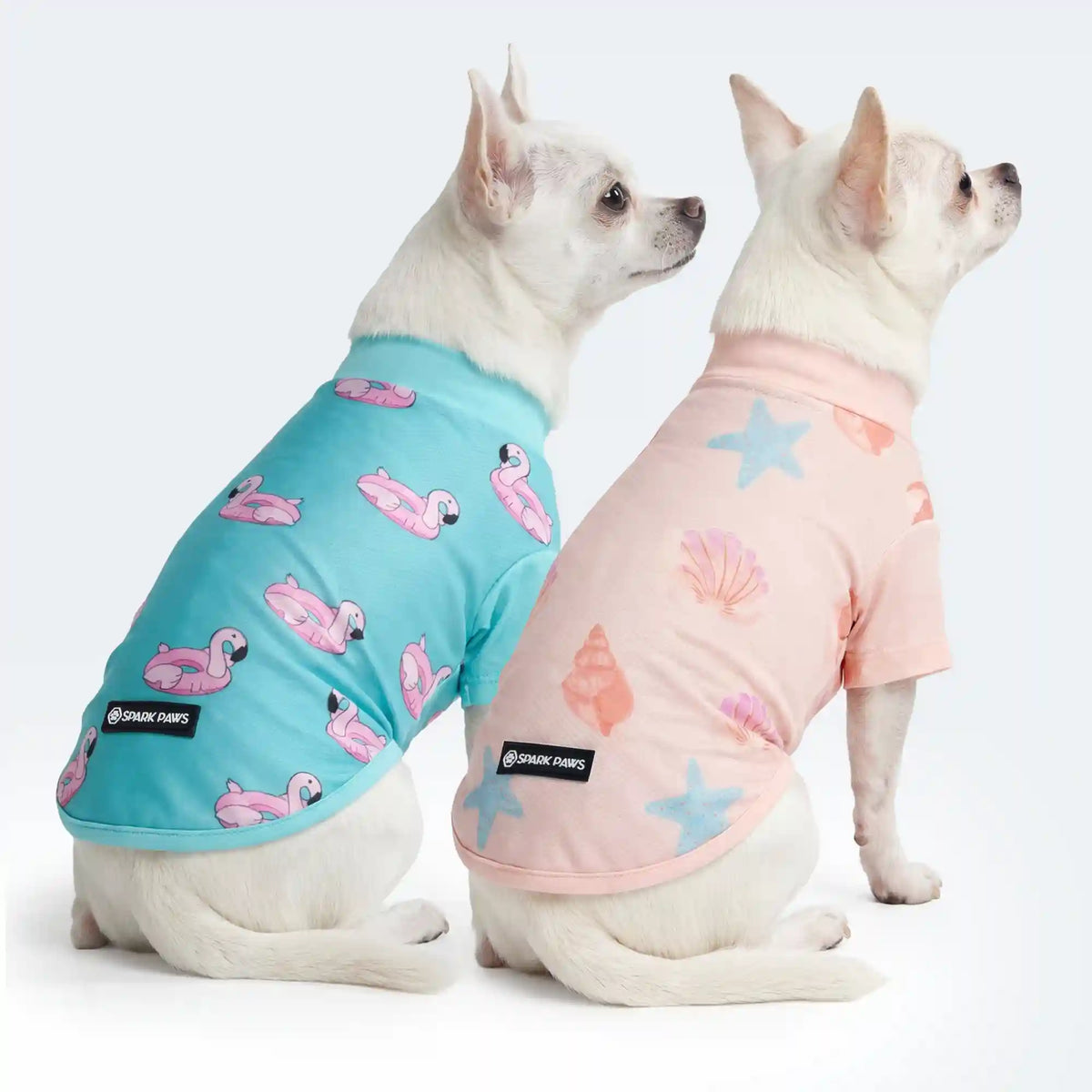 Sunblock Dog T-Shirt (2-pack) - Flamingo Seashell