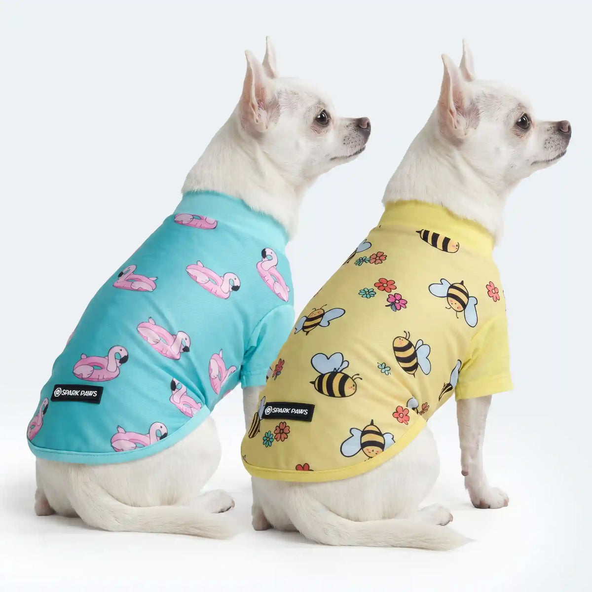Sunblock Dog T-Shirt (2-pack) - Bees Flamingo