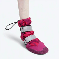 Dog Rainboots, Waterproof Dog Shoes - Fuchsia Camo