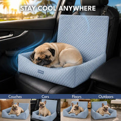 Frostcore™ Dog Cooling Car Seat Bed - Ash Blue