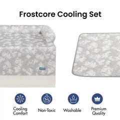 Frostcore™ Cooling Couch Cover Dog Bed and Cooling Mat Set - Clouds Grey