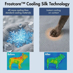 Frostcore™ Cooling Couch Cover Dog Bed and Cooling Mat Set - Waffle Grey