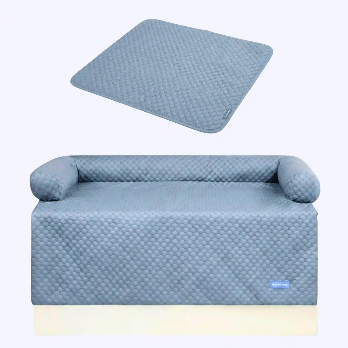 Frostcore™ Cooling Couch Cover Dog Bed and Cooling Mat Set - Ash Blue