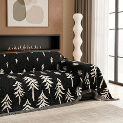 Pet Couch Cover - Pine Trees Black