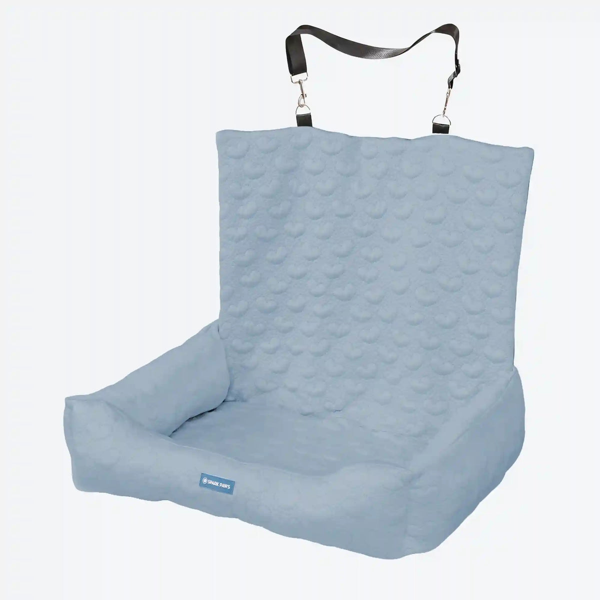 Frostcore™ Dog Cooling Car Seat Bed - Hearts Ash Blue