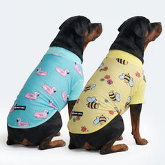 Sunblock Dog T-Shirt (2-pack) - Bees Flamingo