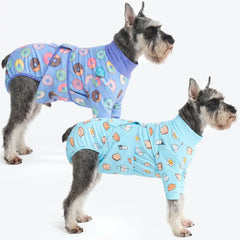 Dog Surgical Suit (2-pack) - Breakfast Blue and Donuts
