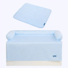 Frostcore™ Cooling Couch Cover Dog Bed and Cooling Mat Set - Waffle Blue