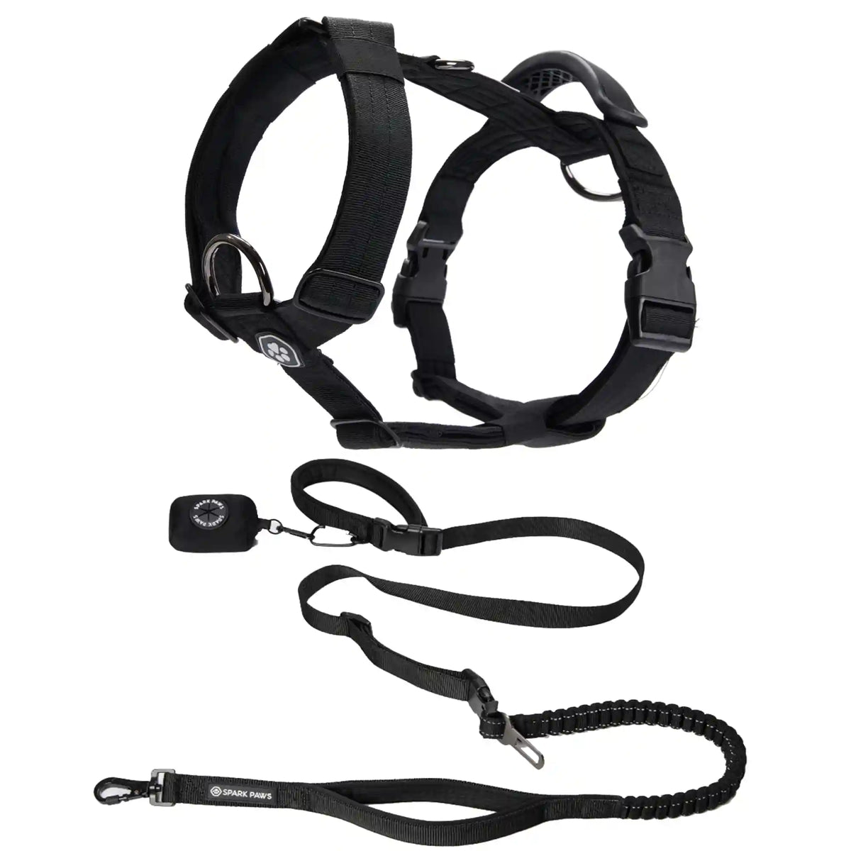 Comfort Control No-Pull Dog Harness and Multipurpose Leash Set - Black