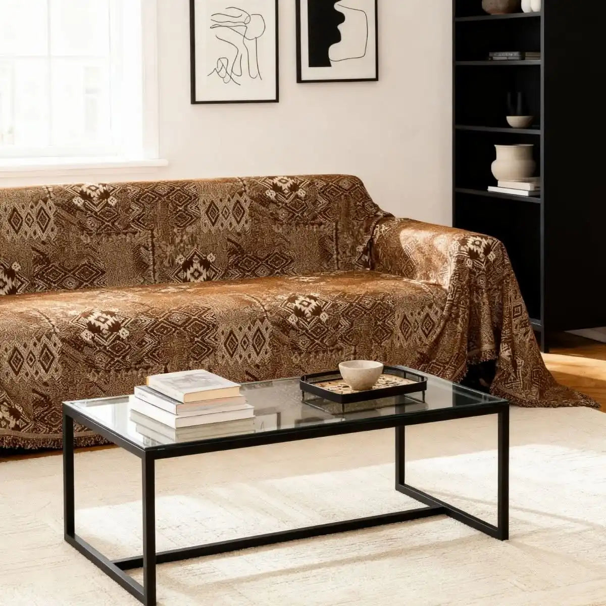 Pet Couch Cover - Rustic Bohemian Brown