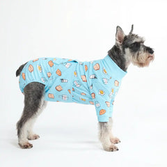 Dog Surgical Suit - Breakfast Blue